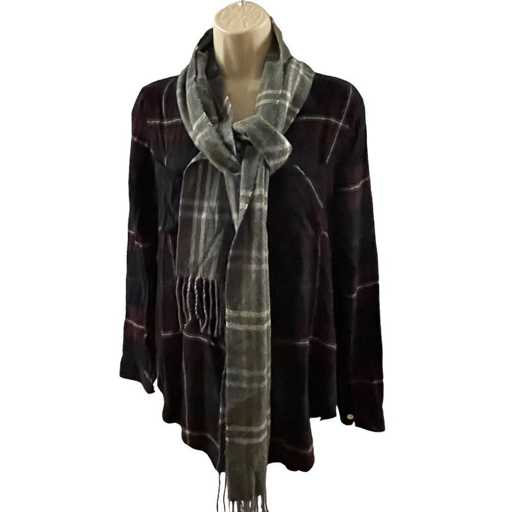 Cejon ~ Plaid Scarf with fringe end detailing ~ Made in Italy